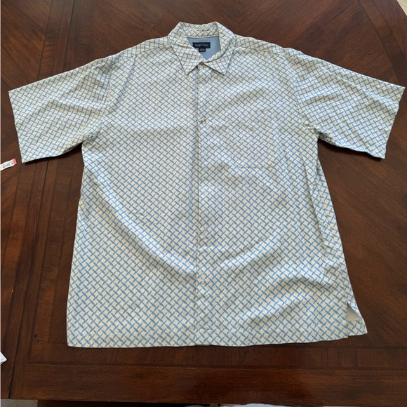 Toscano Blue/Yellow Short Sleeve Button Down - Picture 4 of 4